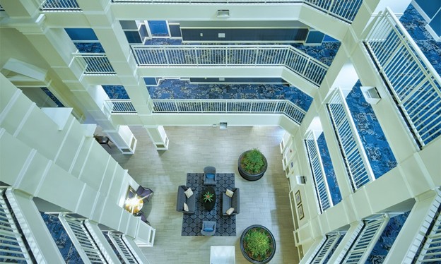 Interior atrium at Club Wyndham Old Town Alexandria