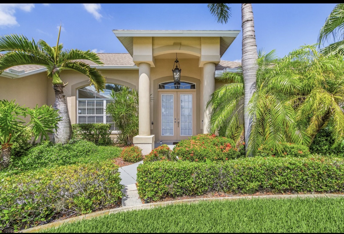 Front entrance of the Cape Coral home