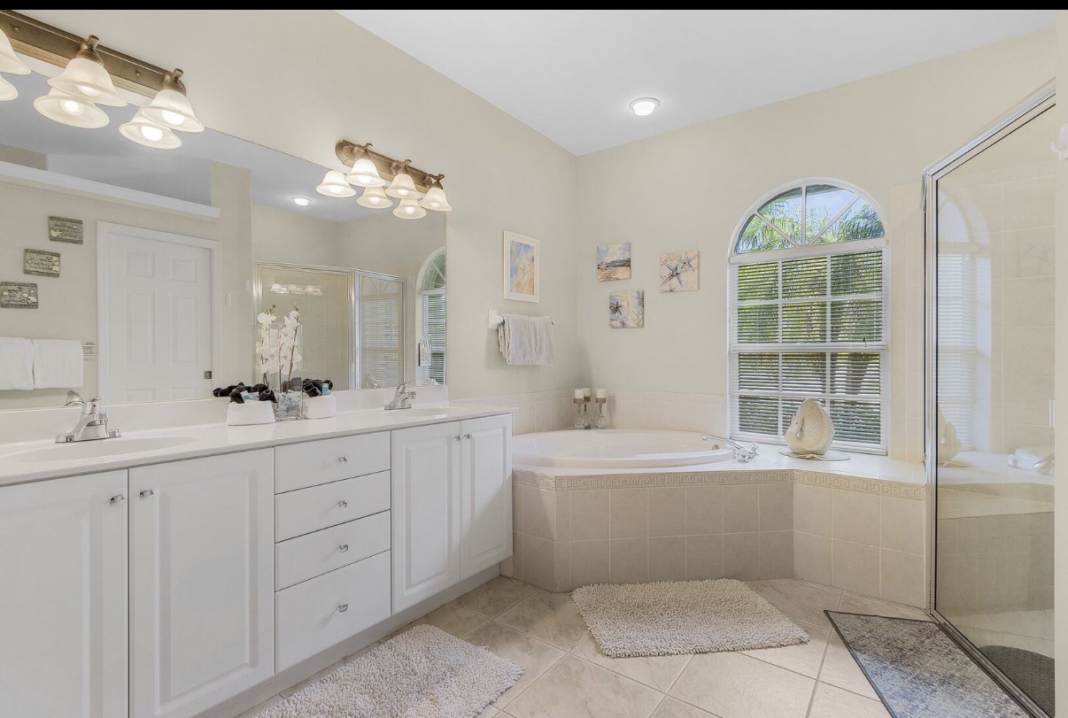 Primary bathroom with soaking tub