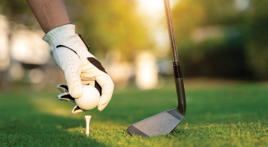 Golfer teeing off near Myrtle Beach